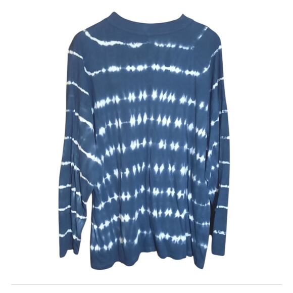 We The Free Womens Oversized Navy Tye-Dye Long Sleeve T-Shirt Size Large - Picture 3 of 8